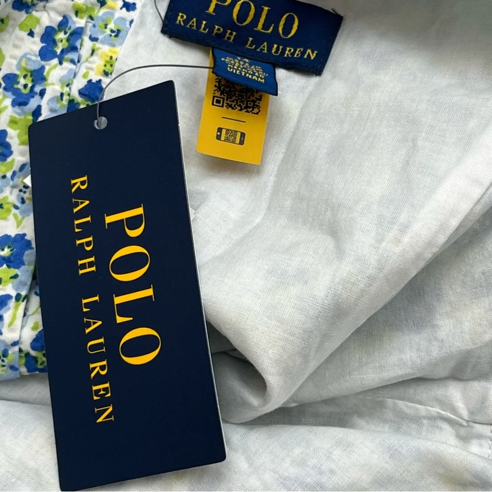 Polo Ralph Lauren Big Girls Size‎ 14 Floral Cotton Seersucker Dress Spring NEW - Picture 4 of 15